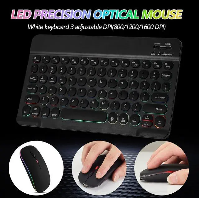 Alt view image 4 of 7 - Bluetooth Keyboard and Mouse Combo for iPad - Rechargeable Wireless Keyboard