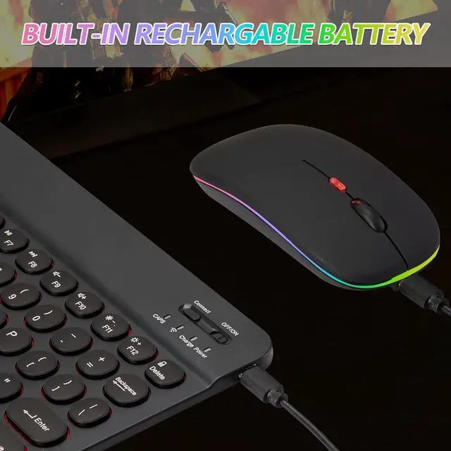 Alt view image 6 of 7 - Bluetooth Keyboard and Mouse Combo for iPad - Rechargeable Wireless Keyboard