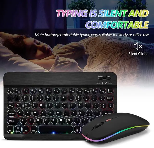 Alt view image 7 of 7 - Bluetooth Keyboard and Mouse Combo for iPad - Rechargeable Wireless Keyboard