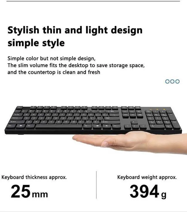 Alt view image 5 of 7 - Wireless Keyboard and Mouse Combo, 2.4GHz Ergonomic Slim Quiet For Windows