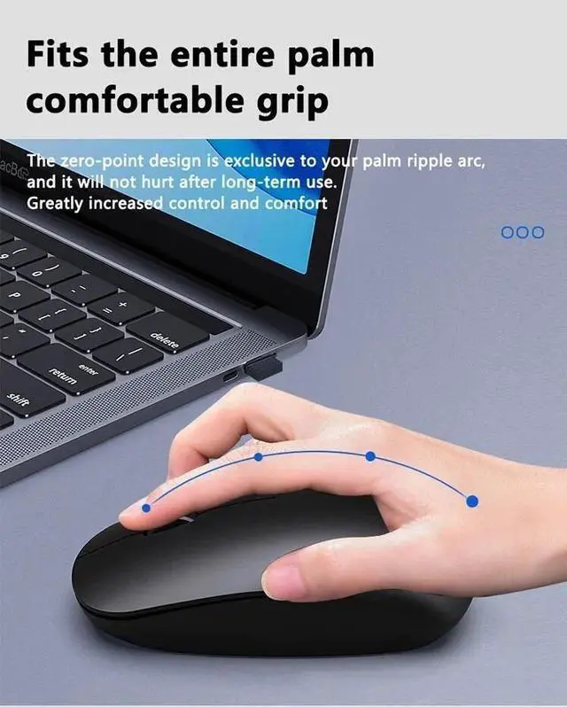 Alt view image 6 of 7 - Wireless Keyboard and Mouse Combo, 2.4GHz Ergonomic Slim Quiet For Windows