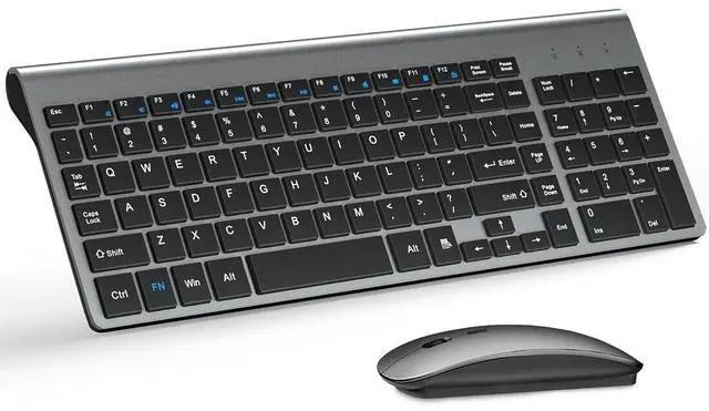 Alt view image 2 of 7 - Ultra Slim Wireless Keyboard and Mouse Combo, Silent Compact Keyboard Mouse Set