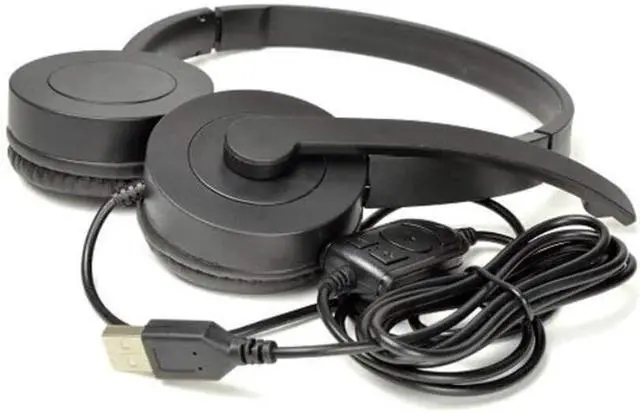 Alt view image 2 of 2 - (New) USB On-Ear Headset Fold-Away Noise Canceling Microphone & Inline Controls