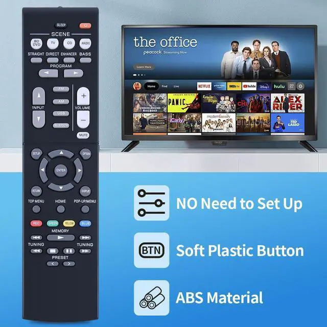 Alt view image 3 of 7 - RAV561 ZZ43210 Remote Control For Yamaha AV Receiver RX-V385 HTR-3072 RXV385