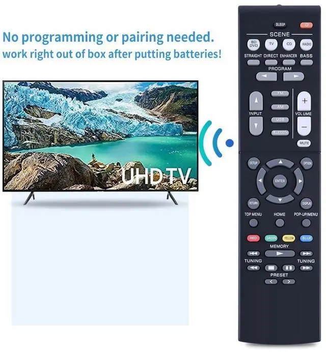 Alt view image 6 of 7 - RAV561 ZZ43210 Remote Control For Yamaha AV Receiver RX-V385 HTR-3072 RXV385