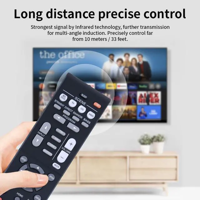 Alt view image 7 of 7 - RAV561 ZZ43210 Remote Control For Yamaha AV Receiver RX-V385 HTR-3072 RXV385