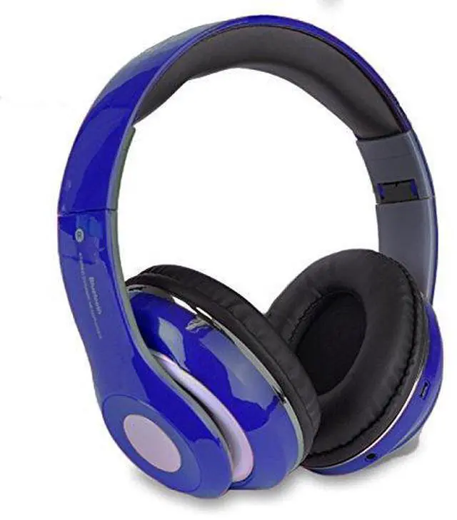 Alt view image 3 of 5 - Bluetooth Wireless with Mic FM Tuner Memory Card Slot Over Ear Headset Headphone