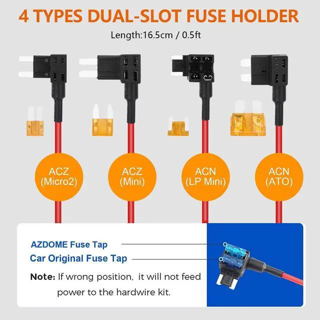 Alt view image 6 of 7 - Universal Dash Cam Hardwire Kit Mini USB Hard Wire Cable Fuse 12-24V for Car DVR