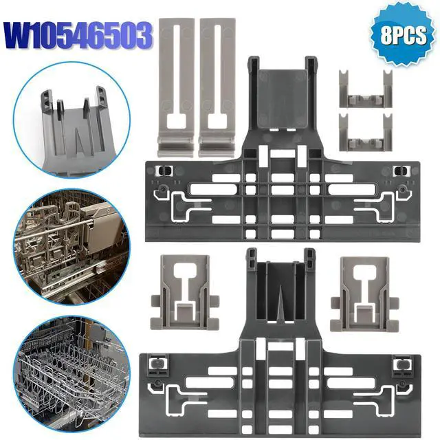 Main image of 8 Pcs Upgraded Dishwasher Top Rack Adjuster Replacements Parts Kit For W10546503