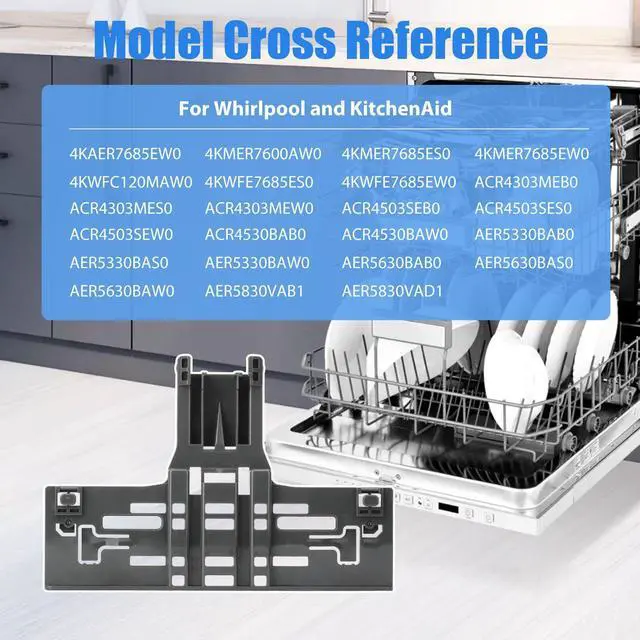 Alt view image 6 of 7 - 8 Pcs Upgraded Dishwasher Top Rack Adjuster Replacements Parts Kit For W10546503