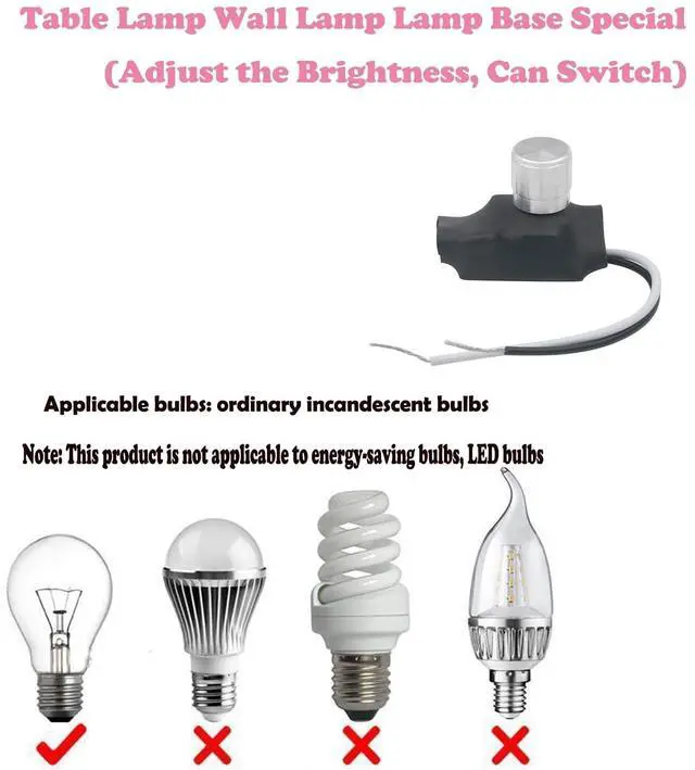 Alt view image 7 of 7 - 3A Dimmer Switch Dimmer Rotary Switch with Aluminum Knob for Table Lamp