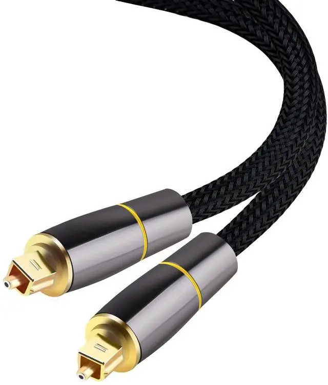Main image of WISDUM 24K Gold-Plated Toslink Cable 6ft - Digital Optical Audio Cable for Soundbar, TV, PS5, Xbox, Home Theater (Samsung Compatible),3.3 ft.
