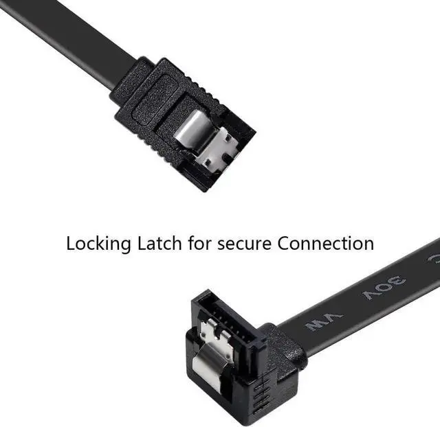 Alt view image 2 of 7 - WISDUM SATA III 6Gbps Data Cable 3-Pack (16 Inch/40cm) with Locking Latch  High-Speed HDD/SSD/CD Drive Cable  Backward Compatible with SATA I/II Right Angle