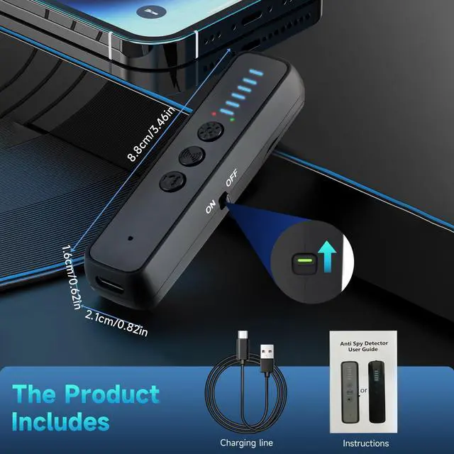 Alt view image 4 of 5 - WISDUM Professional Anti-Surveillance Detector - Find GPS Trackers, Spy Cams & Bugs with RF Signal Detection