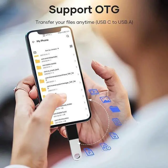 Alt view image 4 of 7 - 4-Pack USB C & USB Adapter Set (2x USB-C to USB-A + 2x USB-A to USB-C), USB 3.1 Type C Adapter for iPhone 15, Android, MacBook, iPad, Laptop, Tablet, PC, Fast Data Sync & Charging