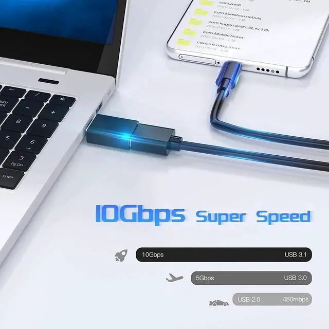 Alt view image 5 of 7 - 4-Pack USB C & USB Adapter Set (2x USB-C to USB-A + 2x USB-A to USB-C), USB 3.1 Type C Adapter for iPhone 15, Android, MacBook, iPad, Laptop, Tablet, PC, Fast Data Sync & Charging