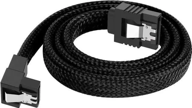 Alt view image 6 of 7 - 3-Pack SATA Cable III (6Gbps) - 90 Degree Right Angle & Straight Locking Latch Data Cable (50cm/18 Inch) for HDD, SSD, CD/DVD Drive - Secure Connection, High Speed Transfer