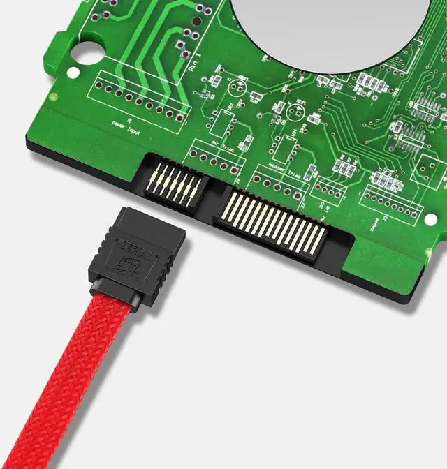 Alt view image 4 of 7 - 3-Pack SATA Cable III (6Gbps) - 90 Degree Right Angle & Straight Locking Latch Data Cable (50cm/18 Inch) for HDD, SSD, CD/DVD Drive - Secure Connection, High Speed Transfer Red