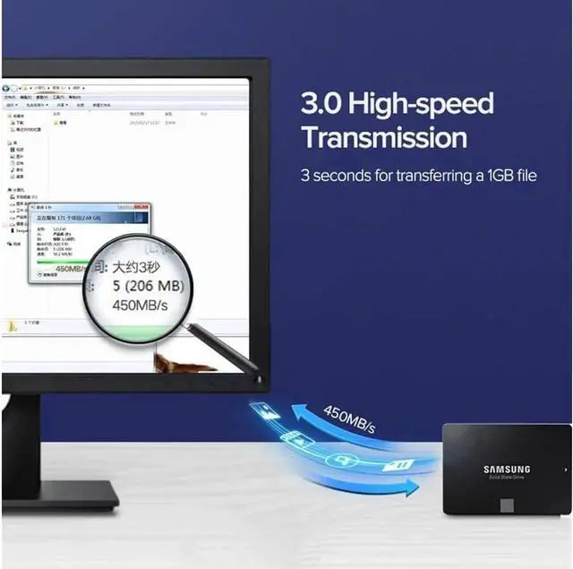 Alt view image 6 of 7 - 3-Pack SATA Cable III (6Gbps) - 90 Degree Right Angle & Straight Locking Latch Data Cable (50cm/18 Inch) for HDD, SSD, CD/DVD Drive - Secure Connection, High Speed Transfer White