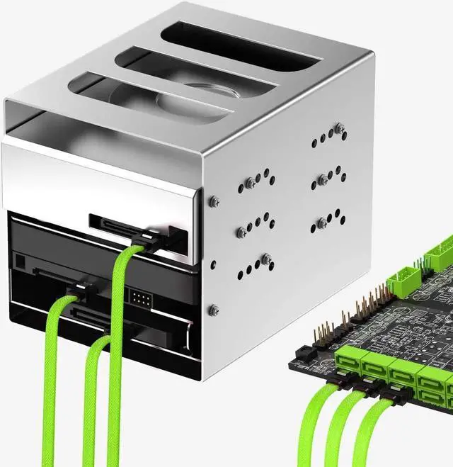 Alt view image 3 of 7 - 3-Pack SATA Cable III (6Gbps) - 90 Degree Right Angle & Straight Locking Latch Data Cable (50cm/18 Inch) for HDD, SSD, CD/DVD Drive - Secure Connection, High Speed Transfer Green