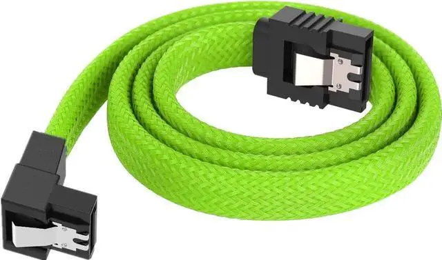 Alt view image 7 of 7 - 3-Pack SATA Cable III (6Gbps) - 90 Degree Right Angle & Straight Locking Latch Data Cable (50cm/18 Inch) for HDD, SSD, CD/DVD Drive - Secure Connection, High Speed Transfer Green
