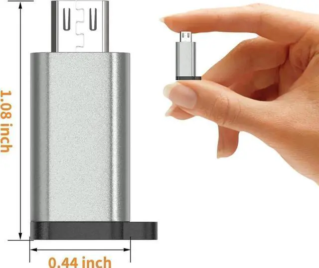 Alt view image 7 of 7 - 3-Pack USB-C to Micro USB Adapter (Type C Female to Micro USB Male), Data Sync & Charging Converter for Galaxy S7/S6/Note5, Kindle, PS4, Cameras - Grey