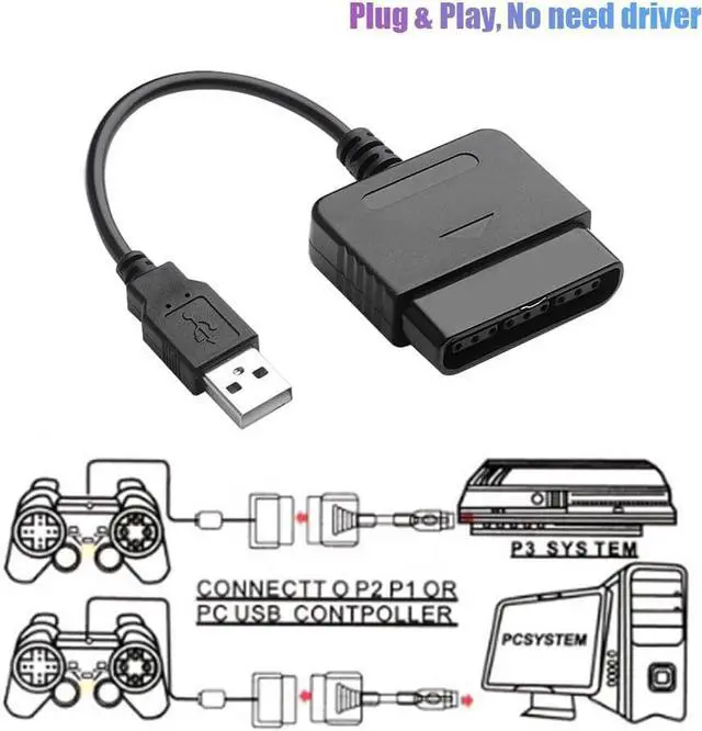 Alt view image 3 of 5 - JVFYI PS2 Controller to USB Adapter Converter, 2 Pack Compatible with PS1/PS2 Controller Gamepad to PS3/PC Controller No Need Driver