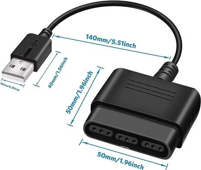 Alt view image 2 of 5 - JVFYI PS2 Controller to USB Adapter Converter, 2 Pack Compatible with PS1/PS2 Controller Gamepad to PS3/PC Controller No Need Driver