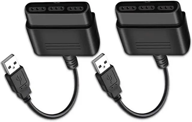 Main image of JVFYI PS2 Controller to USB Adapter Converter, 2 Pack Compatible with PS1/PS2 Controller Gamepad to PS3/PC Controller No Need Driver