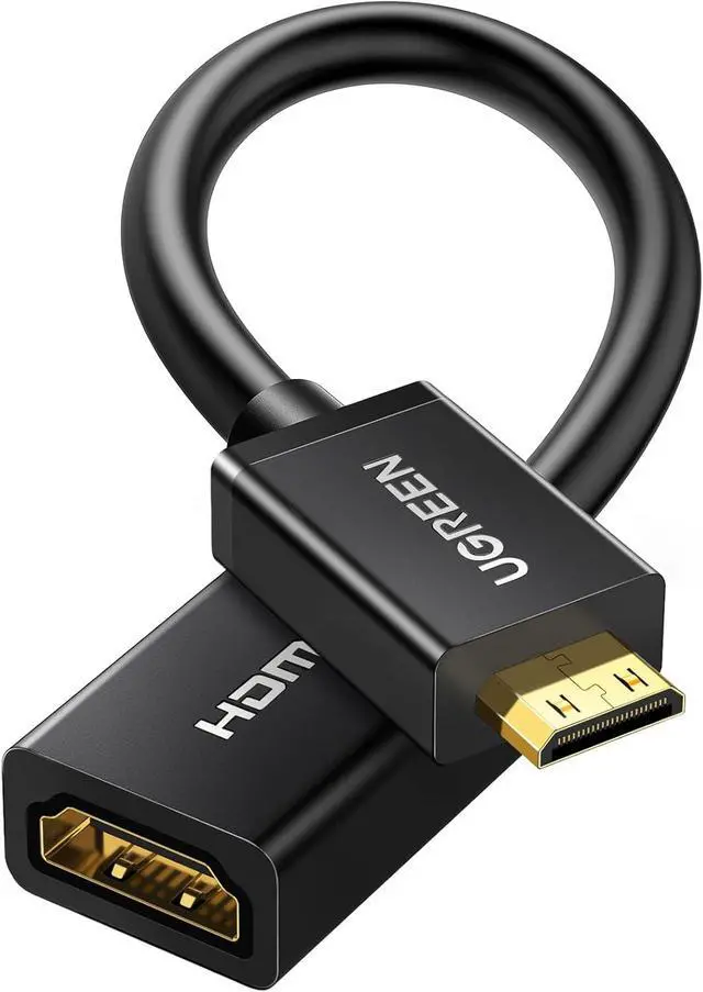 Main image of UGREEN Mini HDMI to HDMI Adapter 4K 60Hz Male to Female Adapter Compatible with Raspberry Pi, Portable Monitors, DSLR Cameras, Camcorders, Laptops, Projectors, Tablets Graphics Cards 1.6FT