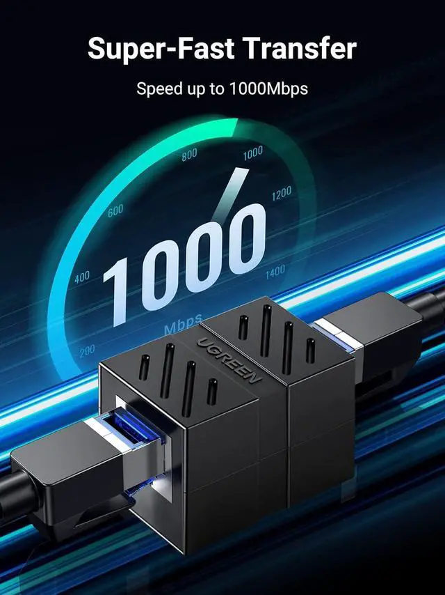 Alt view image 3 of 7 - UGREEN RJ45 Coupler 2 Pack, Ethernet Extender 1000Mbps in Line Coupler Cat7 Cat6 Cat5e Cable Connector Ethernet Adapter Female to Female Black