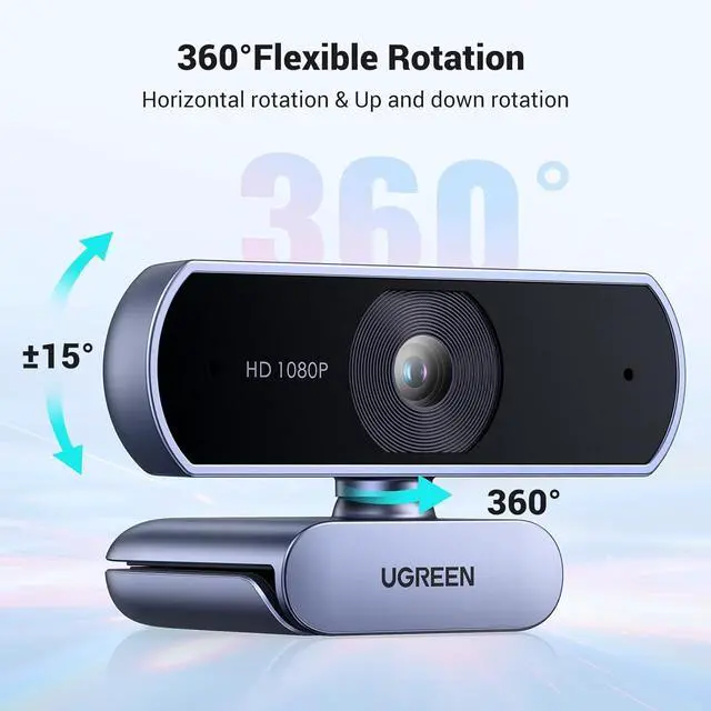 Alt view image 6 of 7 - UGREEN 1080P Webcam with Microphone, Full HD USB Web Camera, 85° FOV, Noise-Canceling, Plug and Play, Auto Light Correction, Video Webcam for Streaming/Conferencing, Zoom/Skype/YouTube, Switch 2