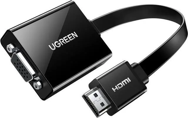 Main image of UGREEN Active HDMI to VGA Adapter with 3.5mm Audio Jack HDMI Male to VGA Female up to 1080P for PC Laptop Ultrabook Raspberry Pi Chromebook Black