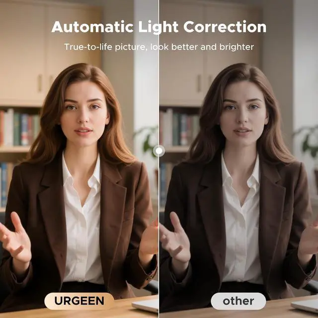 Alt view image 3 of 7 - UGREEN 4K Webcam for PC Ultra HD Web Camera with Microphone, Privacy Cover, 70° Fov, PDAF Autofocus, USB A & USB C Adapter, Plug & Play, for Streaming, Conference, Zoom, Switch 2