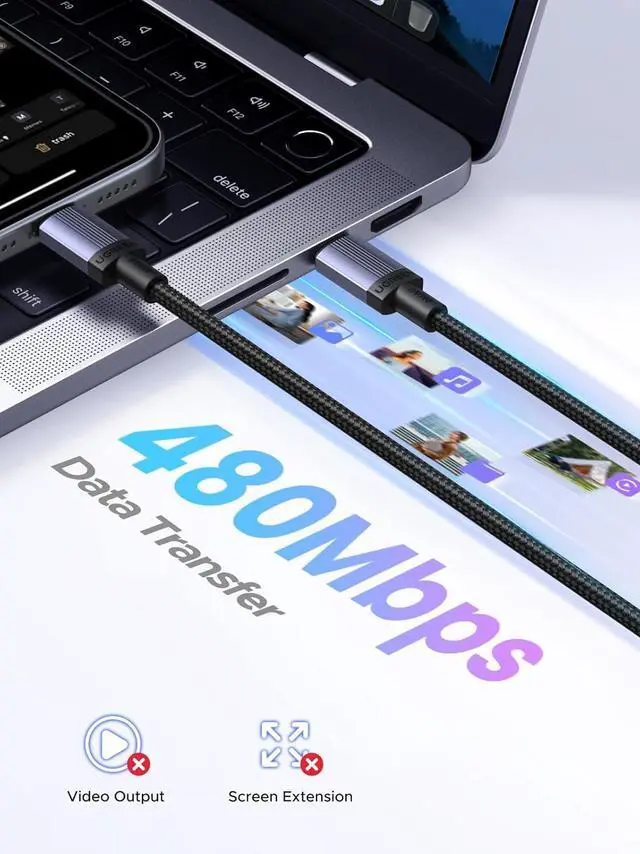 Alt view image 7 of 7 - UGREEN 2-Pack 240W USB C to USB C Cable, Fast Charging USB C Cable for iPhone 17 Pro Max/16/15, Galaxy S25/S24/S23, Pixel 10/9/8, MacBook Pro/Air, ThinkBook, Dell XPS, iPad Pro/Air, Steam Deck, 3.3FT