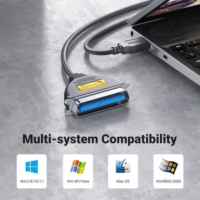 Alt view image 7 of 7 - UGREEN 6.6FT USB to Parallel Port Printer Cable, CN36 Cable Adapter IEEE1284 for Old Printer, Centronics Parallel Converter with Fast Transmission