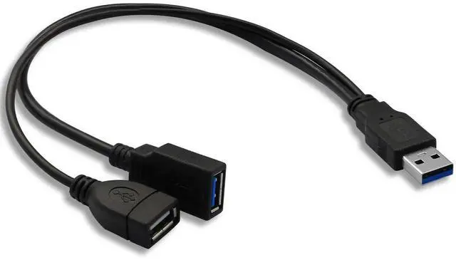 Main image of USB 3.0 Splitter Cable,USB Type A 3.0 Male to 3.0 Female and 2.0 Female Y Extension Splitter Cable for PC,Laptop,Length 30cm