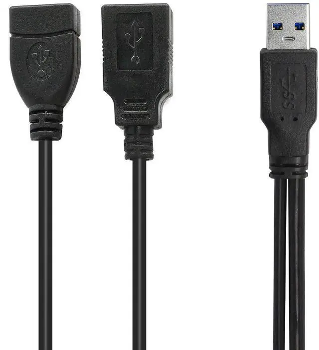 Alt view image 6 of 6 - USB 3.0 Splitter Cable,USB Type A 3.0 Male to 3.0 Female and 2.0 Female Y Extension Splitter Cable for PC,Laptop,Length 30cm