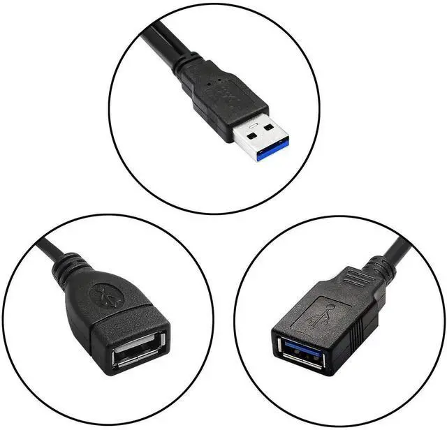 Alt view image 2 of 6 - USB 3.0 Splitter Cable,USB Type A 3.0 Male to 3.0 Female and 2.0 Female Y Extension Splitter Cable for PC,Laptop,Length 30cm
