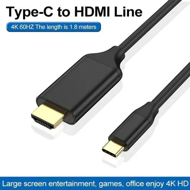 Alt view image 5 of 5 - USB C to HDMI Cable for Home Office type-c to hdmi 1.8m 4K60hz 6ft compatible with MacBook
