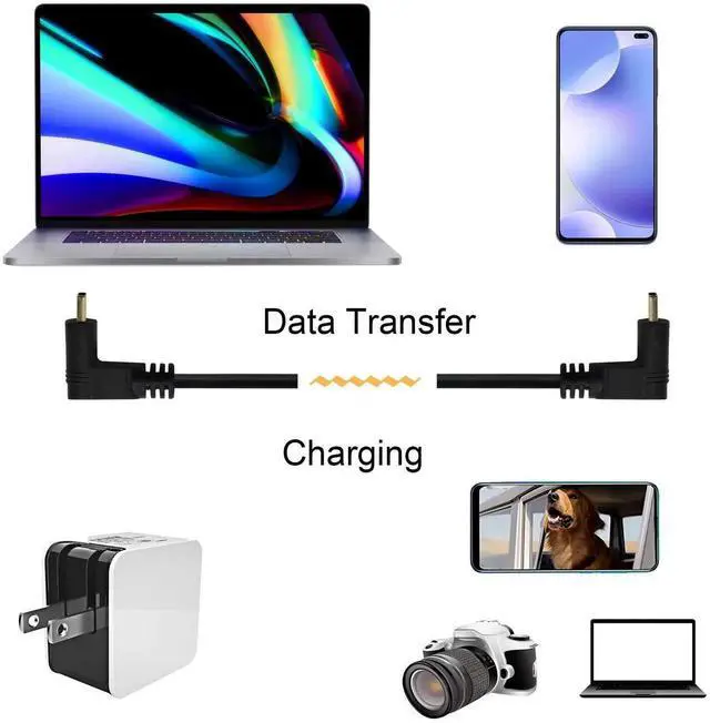 Alt view image 4 of 6 - Right Angle 90 Degree Type C Cable,Type C Male to Type C Male 90 Degree Cable Up/Down Angle Charging Data Synchronization Extension Cable 3FT