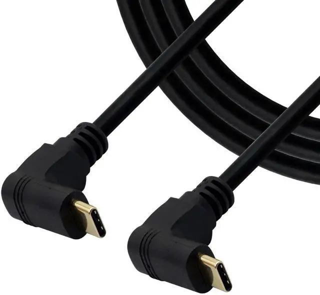 Alt view image 2 of 6 - Right Angle 90 Degree Type C Cable,Type C Male to Type C Male 90 Degree Cable Up/Down Angle Charging Data Synchronization Extension Cable 3FT