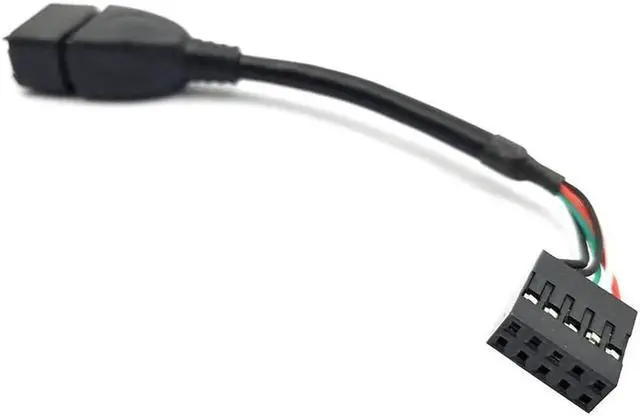 Alt view image 4 of 6 - USB Header to USB Cable,Motherboard USB 2.0 Adapter Cable, USB 2.0 Type A Female to Dupont 9 Pin Female Header Motherboard Cable Cord (2-Pack 0.1M)