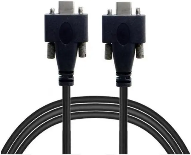 Alt view image 7 of 7 - USB 3.1 Type-C Dual M2 Screws Locking to Locking USB-C 10Gbps Data Cable Panel Mount Type