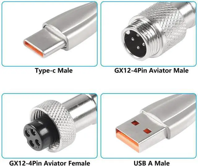 Alt view image 2 of 7 - Coiled Keyboard Cable for Gaming Keyboard, Coiled Aviator Keyboard Cables Type-C to USB A Cable with Detachable Aviator Connector, Double-Sleeved Mechanical Keyboard Wire (Black)