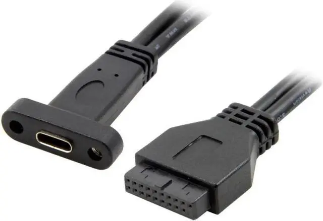 Alt view image 2 of 3 - USB 3.1 Type C USB-C Female Single Port to USB 3.0 Motherboard 19pin Header Cable 40cm