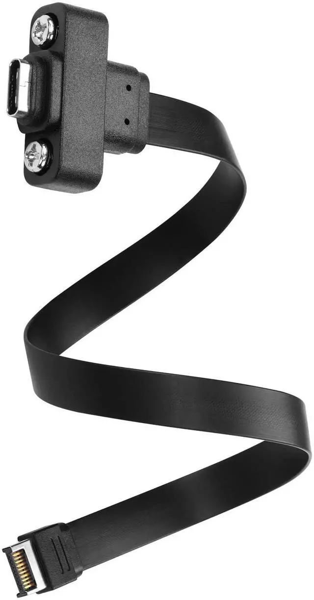 Alt view image 5 of 6 - USB 3.1 Front Panel Header Type-C Extension Cable Type-E 20Pin Male to USB-C Female Cable with Panel Mount Screw 10 Gbps 30cm/11.8inch