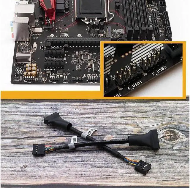 Alt view image 3 of 6 - USB 3.0 19 Pin Male to USB 2.0 9 Pin Female Motherboard Cable Adapter ale/Female Housing Converter (19Pin Male to 9Pin Female)