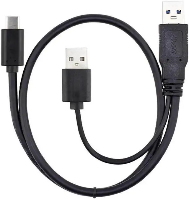 Main image of Type-C USB-C to USB 3.0 Male & USB 2.0 Dual Power Data Y Cable for Laptop & Disk