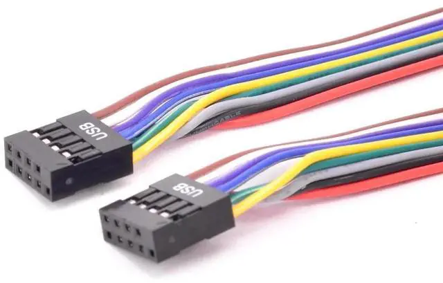 Alt view image 2 of 4 - Desktop 9Pin USB header Female to Female cable PC computer 10Pin USB 2.0 M/M data transfer cable 24AWG 50cm